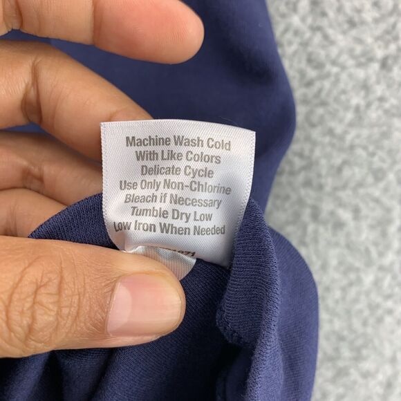 Women's Norm Thompson Prima Plus Size 1X Blouse Top Cotton Blue Short Sleeve - Picture 8 of 11